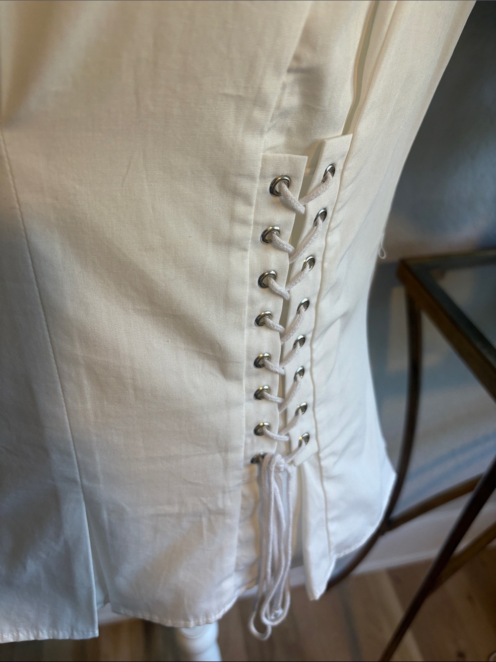 Zara White Lace-Up Corset Top - Picture 2 of 6